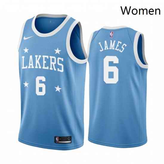 Women Nike Los Angeles Lakers 6 LeBron James Blue Minneapolis All Star Classic Women NBA Jersey